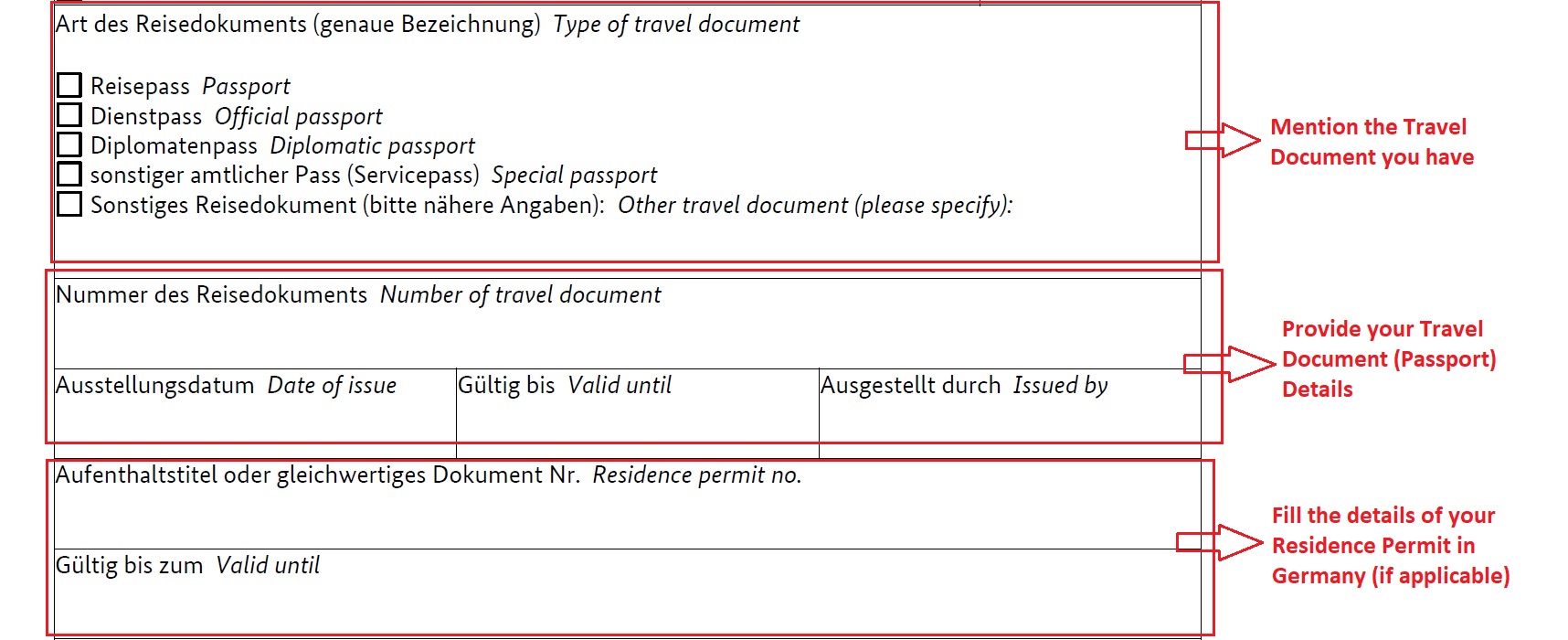 How to fill German National Visa Application Form planforgermany.com